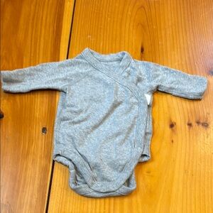 HANNA ANDERSSON Moon and Back NB Solid Gray Organic Cotton Bodysuit Snaps